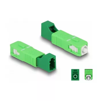 Acoplador híbrido de fibra ótica DeLOCK SC Simplex macho para LC Simplex fêmea verde