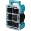 MAKTRAK organizador compacto, caixa de ferramentas azul/transparente, tampa transparente
