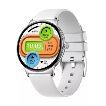 Smartwatch Colmi V89 prateado com Bluetooth e medidor de frequência cardíaca