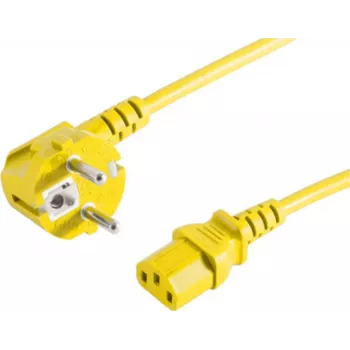 Cabo de alimentação amarelo S/CONN 09-05052 5 m CEE7/7 conector fêmea C13