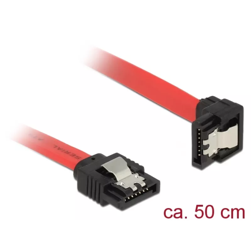 Cabo SATA DeLOCK 83979 0,5 m SATA 7 pinos preto vermelho
