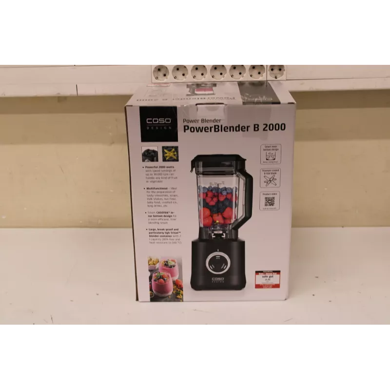 SALE OUT. Caso B 2000 Power Blender, potência 2000 W, preto | Caso Power Blender | B 2000 | Aparelho de bancada | 2000 W | Material do copo Tritan | Capacidade do copo 2 L | Tritura gelo | Preto | DANIFICADO