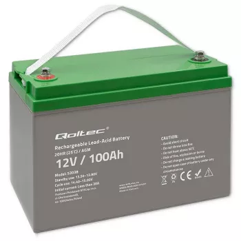 Qoltec 53038 bateria AGM | 12V | 100Ah | máx 1200A