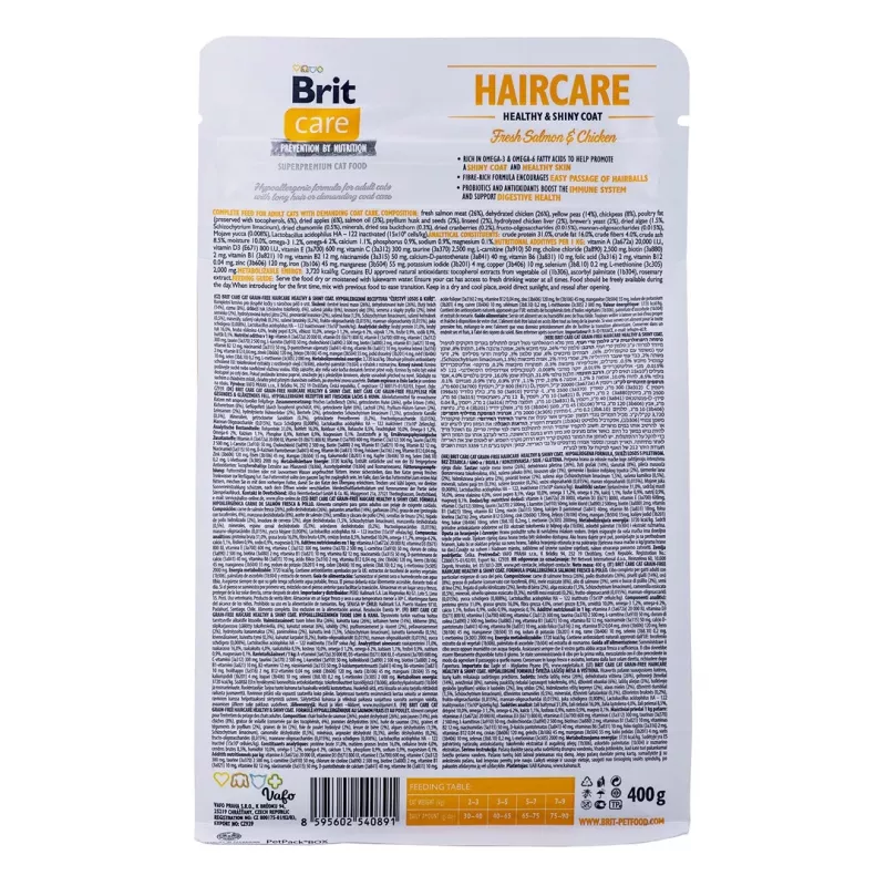 BRIT Care Grain Free Haircare Healthy & Shiny Coat - alimento seco para gatos - 400 g