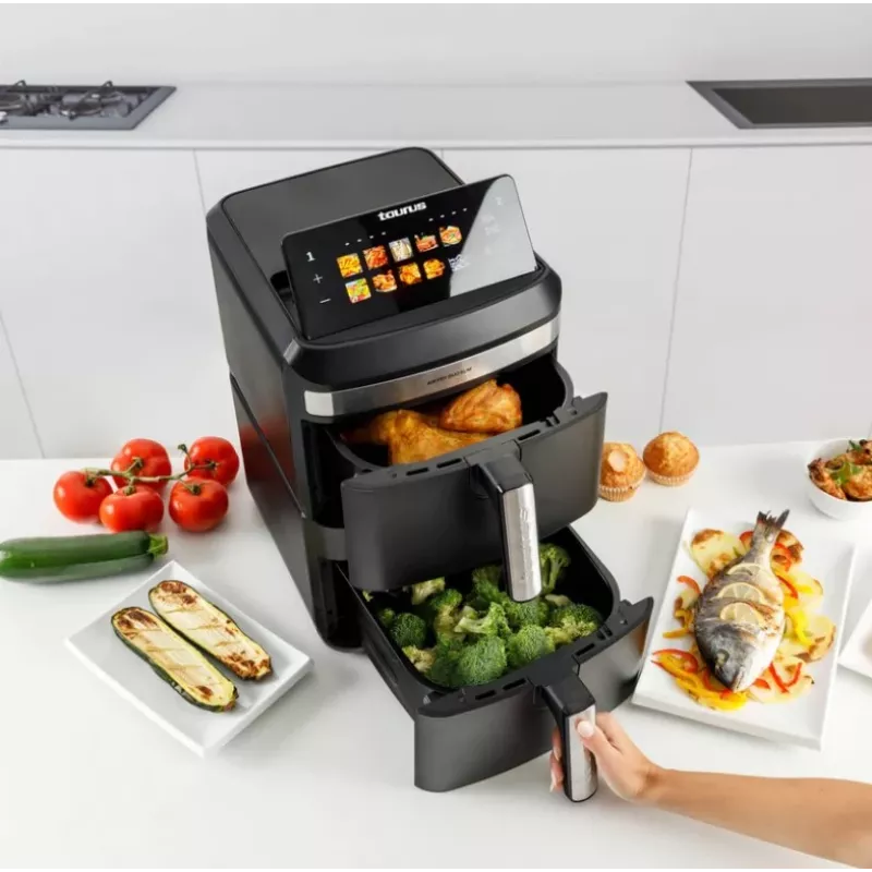 Fritadeira sem óleo Taurus Air Duo Slim com dois cestos
