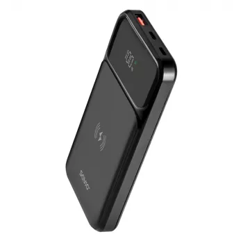 Powerbank Savio BA-09 polímero de lítio (LiPo) 37 mAh carregamento sem fios preto