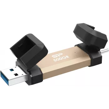 Pen drive Silicon Power DS72 500 GB USB Type-A / USB Type-C 3.2 Gen 2 (3.1 Gen 2) dourado (SP500GBUC3S72VPG)