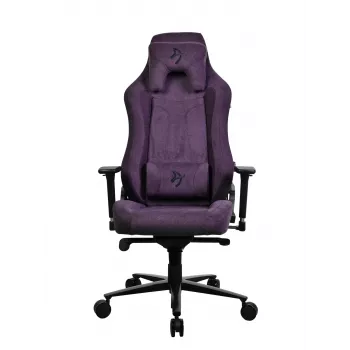 Cadeira gaming Arozzi Vernazza SoftFabric roxa — design ergonómico, braços e altura ajustáveis