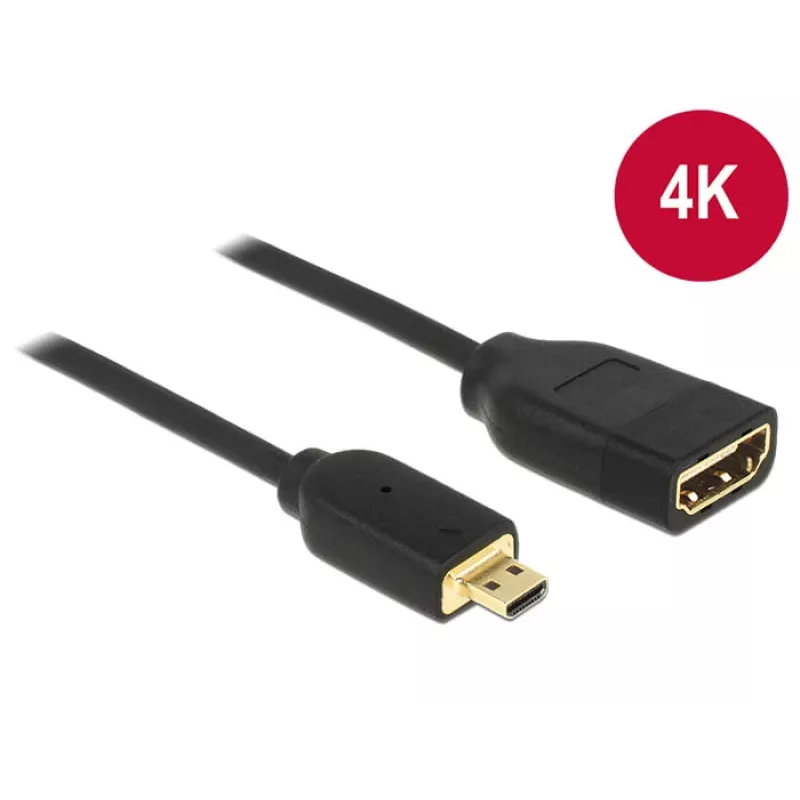 Cabo HDMI DeLOCK 0,2 m HDMI-A/HDMI Micro-D