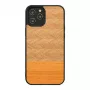 Capa de proteção Man and Wood para iPhone 12 Pro Max — Fischgrät laranja preto
