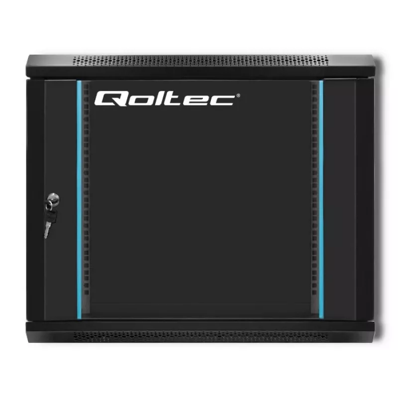 Armário rack 19 polegadas QOLTEC 54463 9U 600x500x450 mm caixa em metal para equipamento de rede