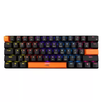 Teclado mecânico Baracuda Dolphin preto layout US com switches azuis