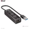 Hub USB CLUB3D USB 3.2 Gen1 Type-A com 3 portas e Gigabit Ethernet