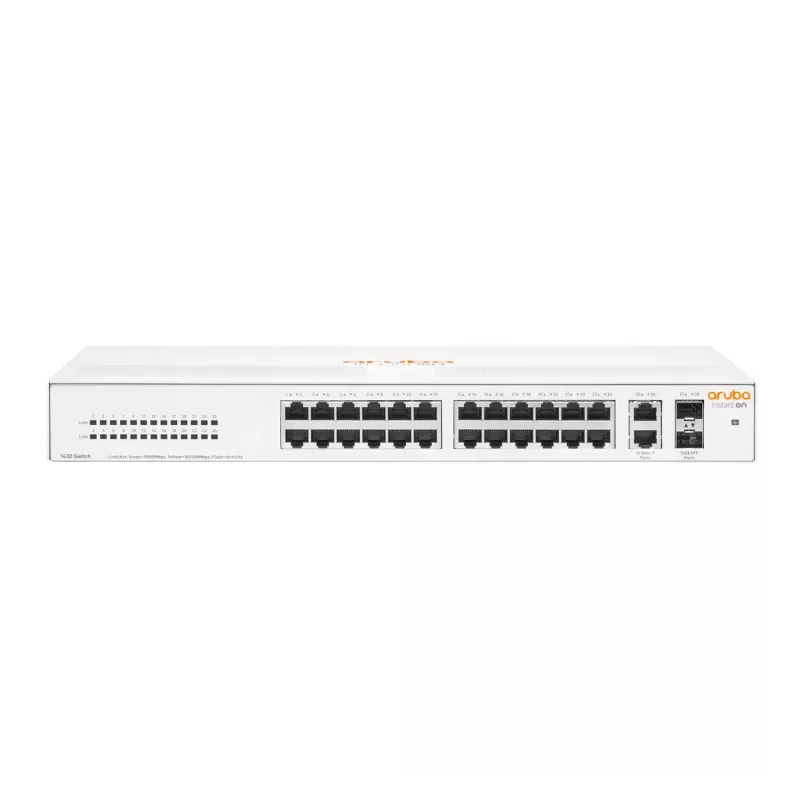 HPE Aruba Networking Aruba Instant On 1430 26G 2SFP não gerido L2 Gigabit Ethernet (10/100/1000) 1U
