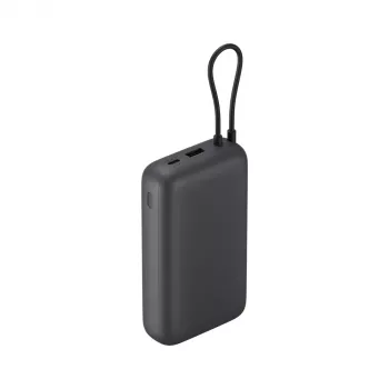 Powerbank Xiaomi 20000mAh com cabo integrado, cinzento-escuro, modelo 61828