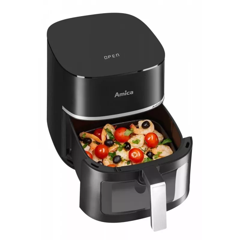 Amica AFM 6020 fritadeira de ar, 7,2 l, 1700 W, 10 programas, ecrã LCD, preta