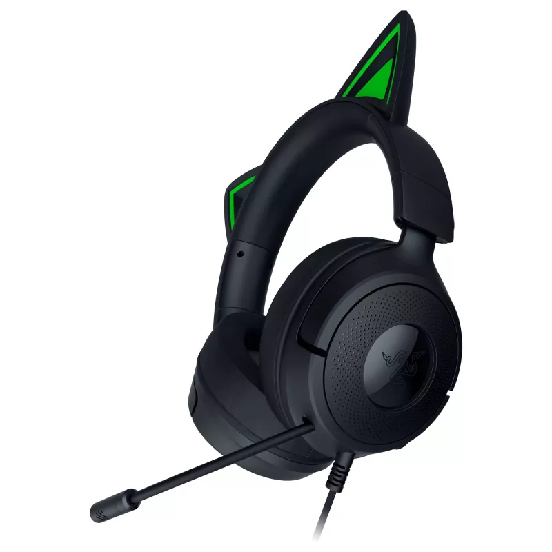 Headset gaming com fio Razer Kraken Kitty V3 X — on-ear, microfone integrado
