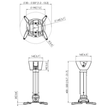 Suporte de teto para projetores Vogel's PPC1540W