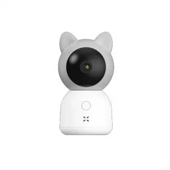XENON X7201 Câmara inteligente para bebé sem monitor, Wi-Fi, 3 MP, visão noturna, USB Type-C, SD, branca