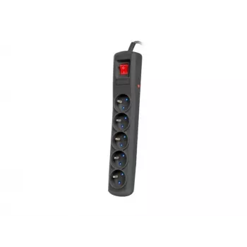 Régua de tomadas ARMAC R5 1,5 m preto – modelo R5/CZ/15 com cabo de 1,5 m