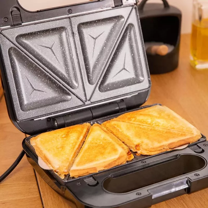 Cecotec Máquina de sandes | Rock’nToast 4in1 | 1000 W | Número de placas 4 | Preto