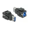 Módulo Keystone DeLOCK 86395 plano preto USB A