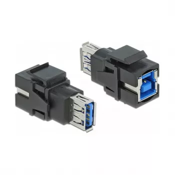 Módulo Keystone DeLOCK 86395 plano preto USB A