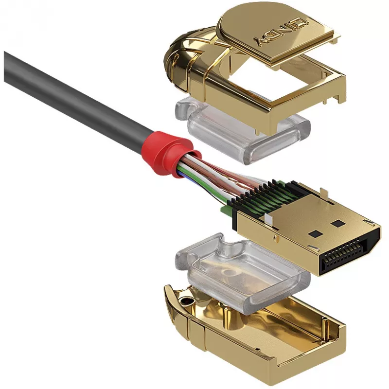 Cabo DisplayPort 1.2 Lindy 5m, Gold Line, 5 m, DisplayPort, DisplayPort, ficha, ficha, 4096 x 2160 píxeis