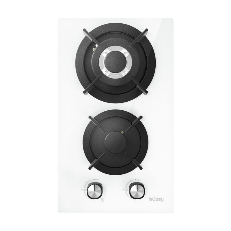 Placa de fogão a gás ISEASY MGBG-312A, 2 bicos (branca)
