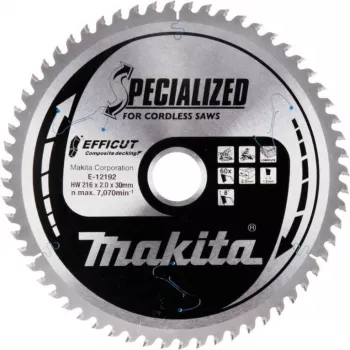 Makita Efficut - Lâmina de serra circular - para madeira, metal, WPC (compósitos de madeira e plástico)