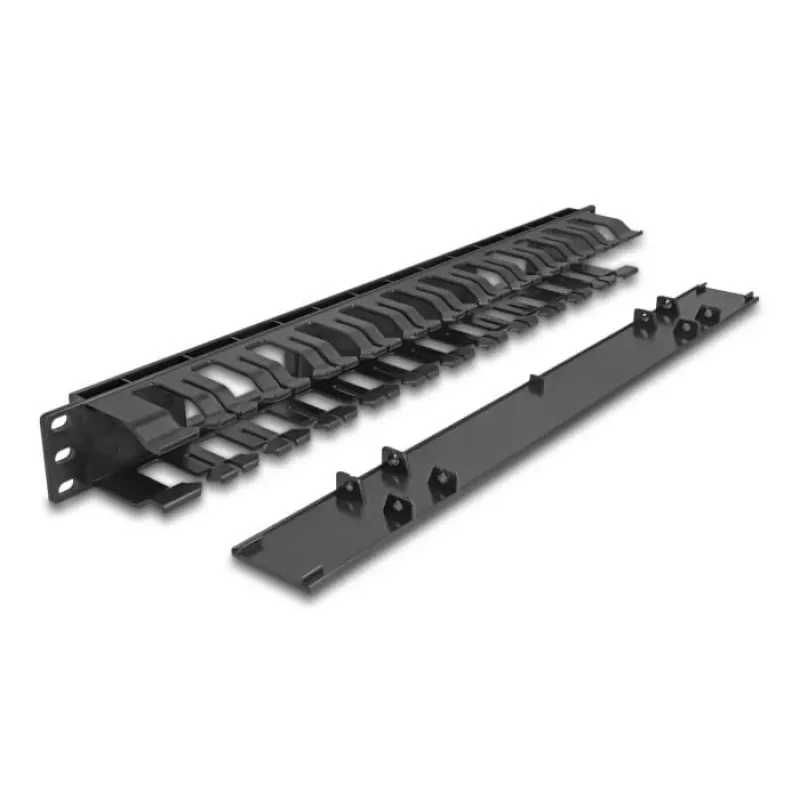 Painel de gestão de cabos DeLOCK 19 polegadas 67021 preto plástico 1U
