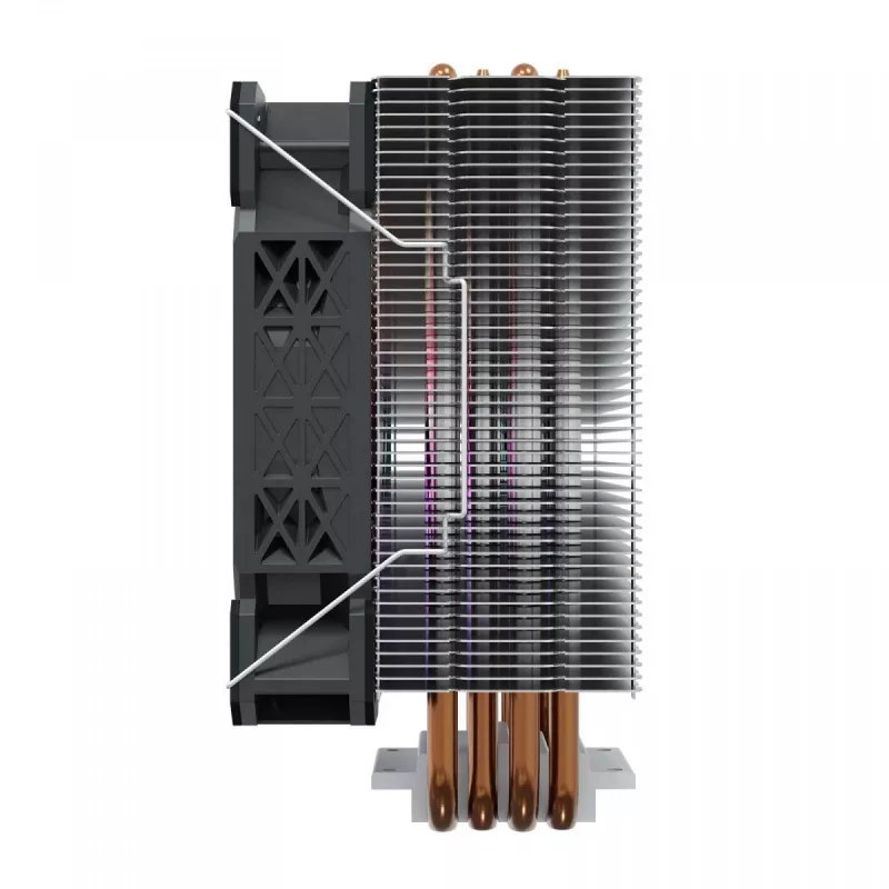 Dissipador de CPU SAVIO SAVGCOVORTEXX2ARGB com 4 heatpipes, ventoinha ARGB de 120 mm, preto