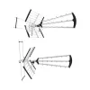 Antena DVB-T interior/exterior LIBOX LB2000 com amplificador de 69 dB, polarização dupla, 174–790 MHz, alumínio/preto