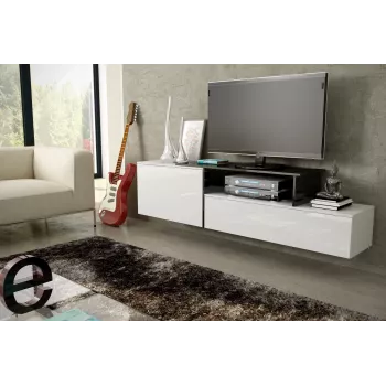 Móvel de TV Cama SIGMA 3 180 branco/branco brilhante + preto