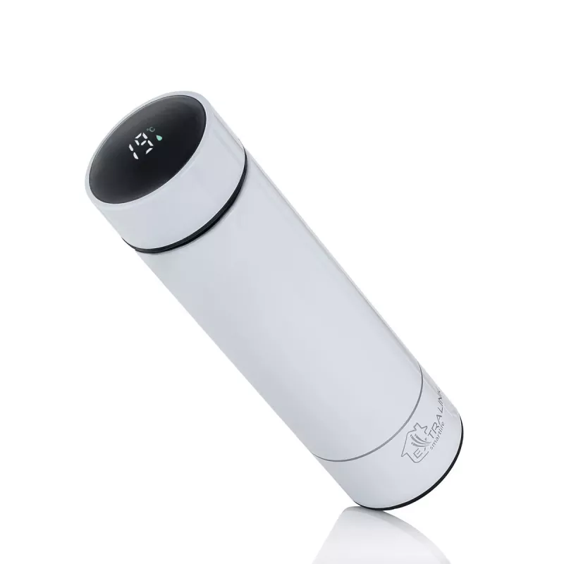 Extralink Smart Travel Mug branco, caneca térmica com indicador de temperatura