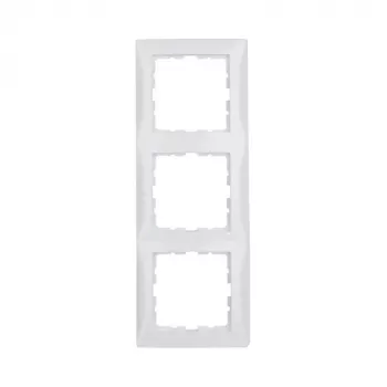 Berker S.1 10138989 Moldura de 3 módulos, branco polar brilhante