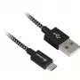 Cabo USB-A-B Sharkoon 3,0 m com malha de alumínio