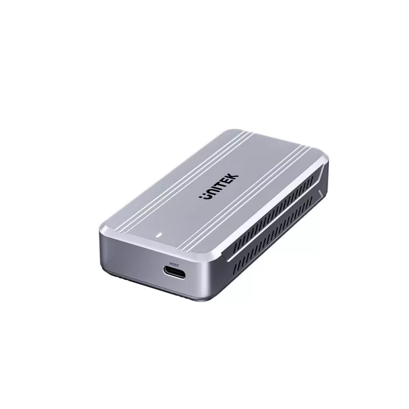 Caixa para SSD Unitek S1242AGY01-EU USB4 40 Gbit/s, M.2 NVMe, até 8 TB, alumínio/plástico, refrigeração ativa