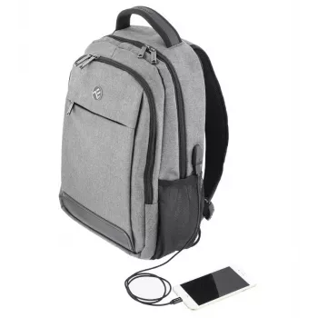 Mochila para portátil Tellur Companion 15,6 polegadas com porta USB, cinzento