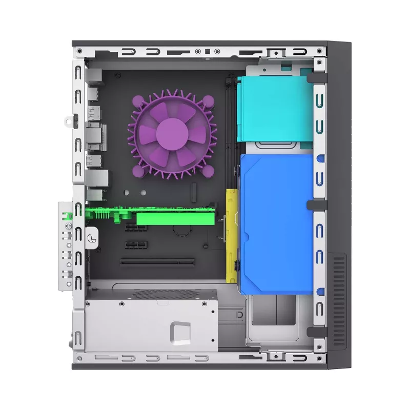 Akyga AK-302-01BL caixa de PC SFF, Micro-ATX / Mini-ITX, USB-C + 2x USB 3.0 + USB 2.0, sem fonte de alimentação, preto