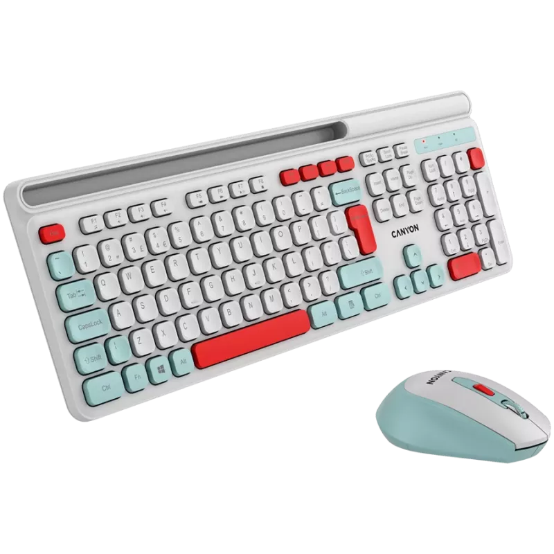 CANYON HSET-W5 EN teclado + rato AAA+AA sem fios branco