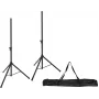 Conjunto de suportes para altifalantes Omnitronic M-3 (2x) com bolsa de transporte – suportes portáteis para altifalantes para PA e monitorização