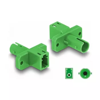 Acoplador híbrido de fibra ótica DeLOCK LC simplex conector fêmea para conector fêmea ST simplex verde