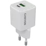 Carregador Canyon CU20AC GaN 20W PD, 2 portas (USB-A/USB-C) WH retalho (CNS-CUW20AC)