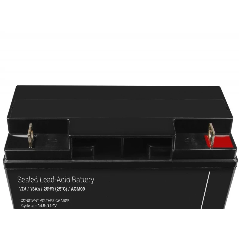 Bateria recarregável de chumbo-ácido selada Green Cell AGM09 12 V 18000 mAh, preto, 167×77×181 mm, 4,8 kg