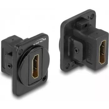 Módulo D-Type DeLOCK HDMI fêmea para HDMI fêmea 87810 preto