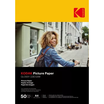 Kodak Picture Paper Glossy A4 papel fotográfico, 230 g, 50 folhas (9891267)