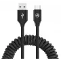 Cabo de dados USB para USB-C Tellur Extendable 3A 1,8 m preto