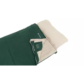 Saco de dormir Outwell Contour Prime adulto retangular poliéster 850×2200 mm, altura máxima do utilizador 190 cm, verde