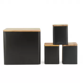 Conjunto de caixas para pão Salter BW129001EU7 preto 4 peças – recipientes para pão e produtos de padaria